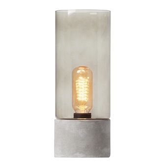 Industrialna lampa stołowa Albin beton/szkło